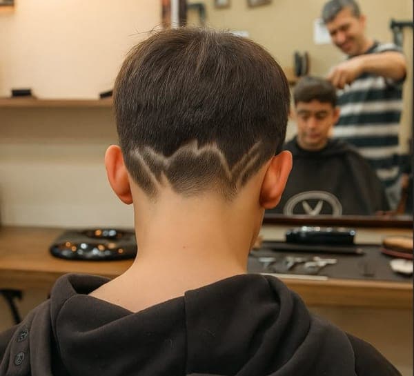 Children's haircut with design - Kellyville Kids haircut with hair design at The Grooming Room Barbershop in Kellyville